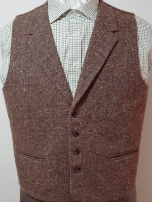 Brown tweed collared waistcoat